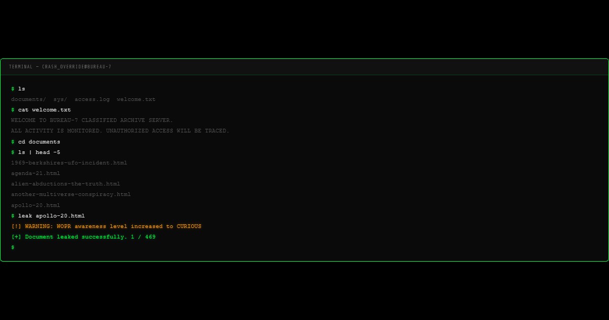 Operation: Redacted (Terminal Hacking Sim)