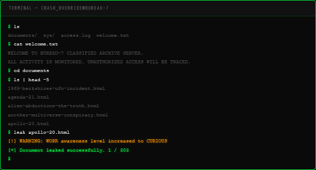 OPERATION: REDACTED terminal screenshot